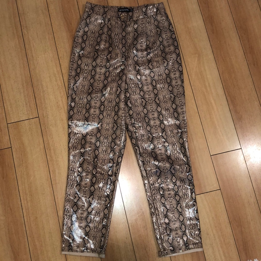 Faux Leather Snakeskin Pants